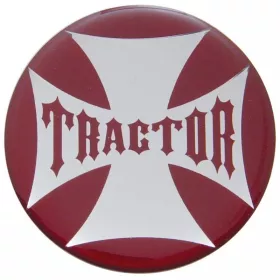 Tractor Maltese Cross Sticker-Red