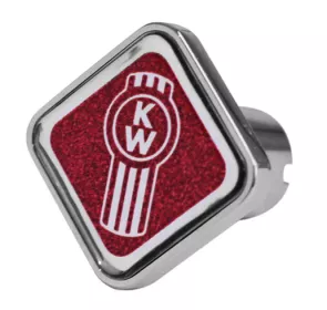 Kenworth Old Logo Square Knob Metallic Red 481