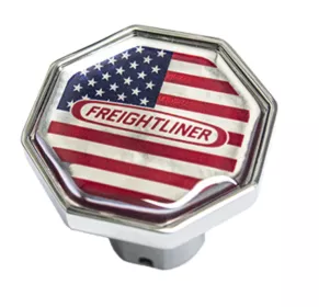 Freightliner Logo Octagon Knob Us Flag Red/Chrome