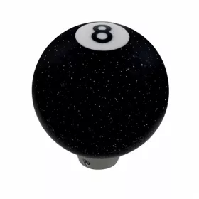 Number 8 Pool Ball Gearshift Knob - Gloss Black With Glitter