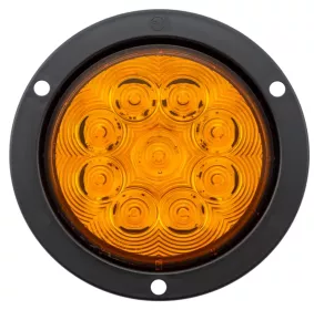 Lumenx Amber Turn Light 4 Inch Round Flange Mount 9 Led Multi-Volt