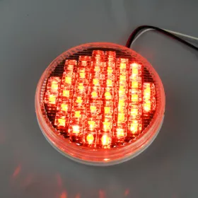 LED Multi Volt 4 Inch Round Clear/Red Indicator