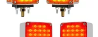 Sq. Smart Dynamic Double Face Amber/Red Led Light, Twin Pack