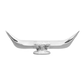 Cr. Bull Horn W/ Round Base Hood Ornament, 13