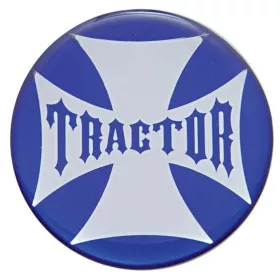 Tractor Maltese Cross Sticker-Blue